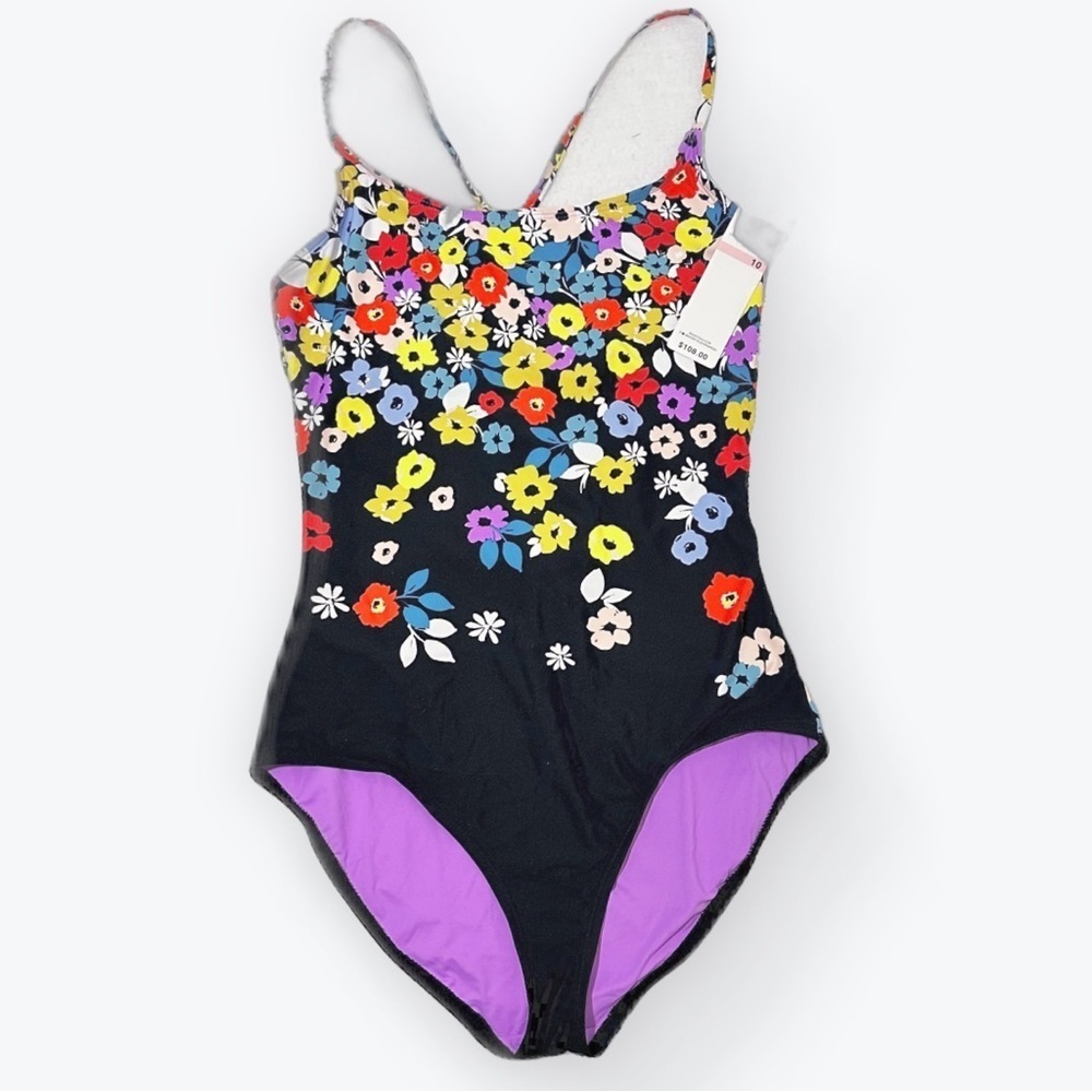 Anne Cole NWT one piece fully lined bathing suit, swim floral strap back size 10
